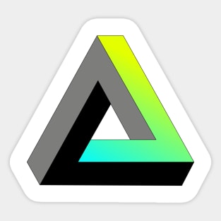 Impossible triangle with cyan to yellow gradient Sticker